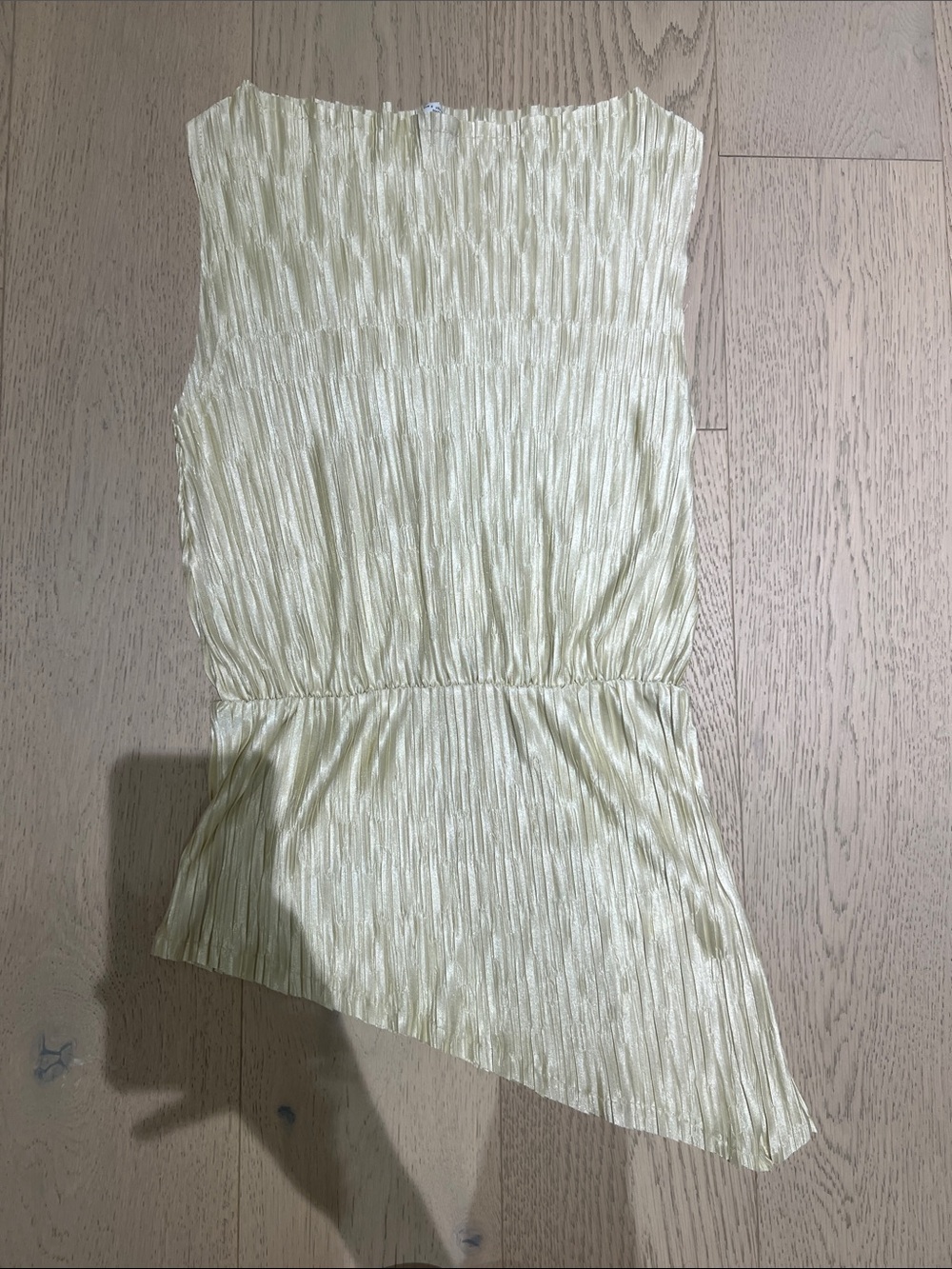 Zara Cream Asymmetric Pleated Skirt Top